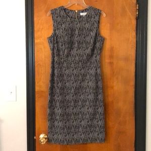 Black and Grey Calvin Klein Fitted Dress